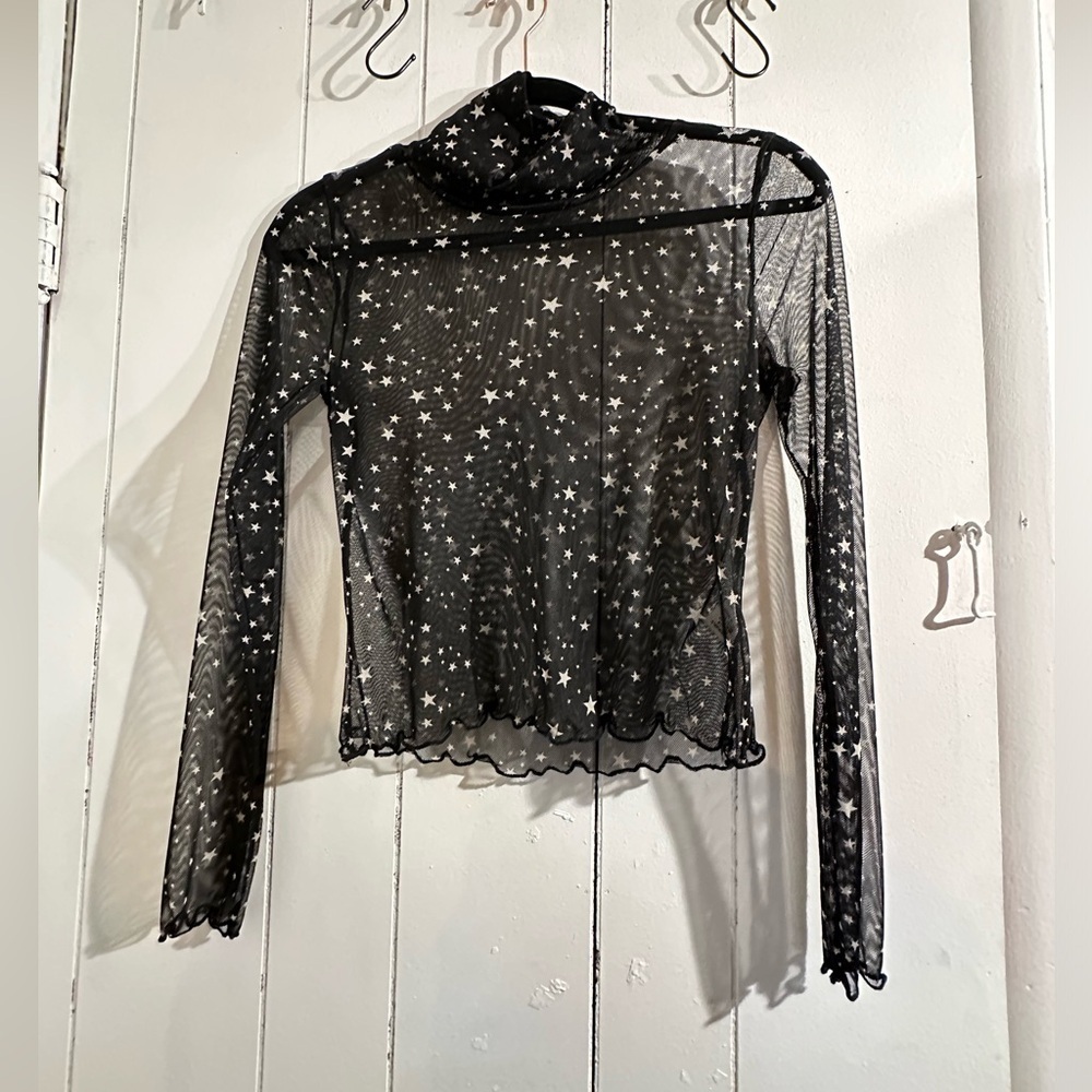 LA LA LAND CREATIVE CO black Star sheer top